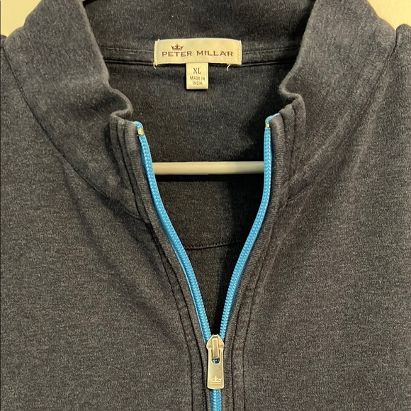 Peter Millar Navy Blue Zip Up Sweater - Picture 3 of 4